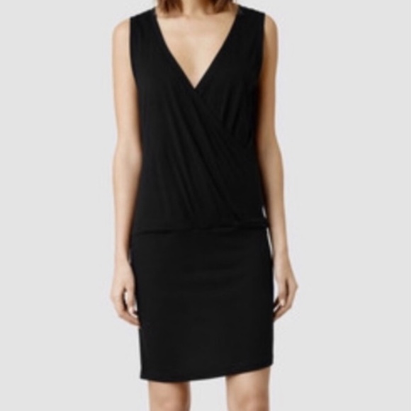 All Saints Black Drop Waist Kerin Dress Small - Picture 2 of 6